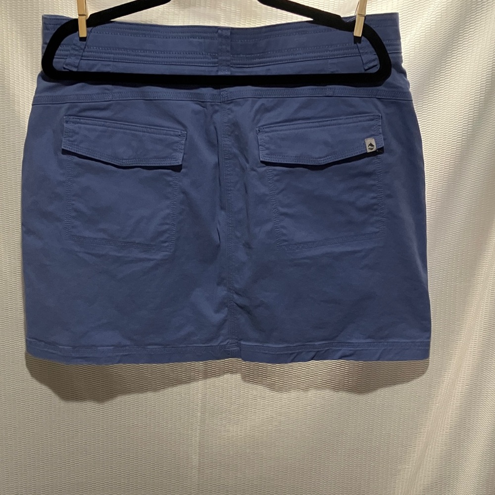 Women's Blue Drawstring Mini Skirt - Picture 3 of 4